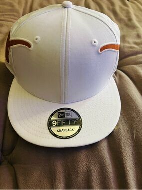 9fifty Kids White Snapback Hat with Orange Accent